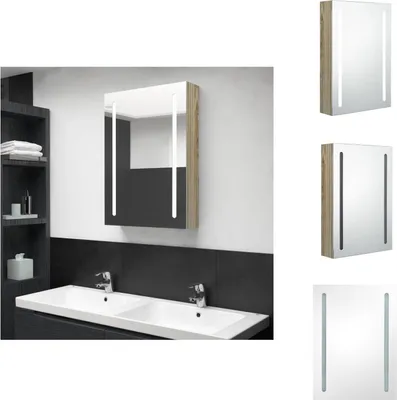 Zdjęcie produktu dla vidaXL Szafka łazienkowa z lustrem LED dąb 50x13x70 cm - Szafki łazienkowe