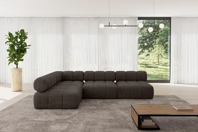 Produktbild von ALTDECOR Modulares Sofa Ecksofa in L-Form - Samaro-L2 - 285x190x70 cm Braun universal, links/rechts Corner modular Sofa Eckcouch Couch Wohnlandschaft Cauchsofa Polstersofa