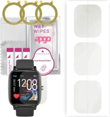 Produktbild von apgo 3 Stück Schutzfolie, Matt, kompatibel mit Bemi TER2 Smartwatch, Hydrogel Displayschutzfolie mit Positionierhilfe, Displayfolie, robust und kratzfest