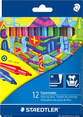 Produktbild von Fasermaler Noris Club Kartonetui mit 12 Farben Packung mit 10 Stück