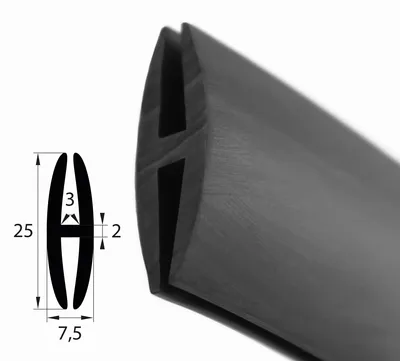 Produktbild von H7 - H-Profil EPDM schwarz Vollgummi H-Profil Dichtung Gummiprofil Dichtungsprofile H-Form H-förmig