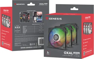 Obrázok produktu pre Genesis GENESIS Oxal 120 ARGB Ventilátor do počítačovej skrine 12 cm čierny