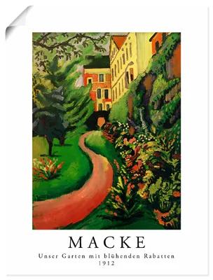Produktbild von ARTland Poster Unser Garten mit blühenden Rabatten Größe: 60x80 cm