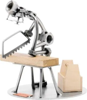 Image de Petit bonhomme en vis, figurine en métal pour bricoleurs, fabriquée à la main, pièce unique