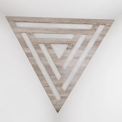 Obrázok produktu pre 2-balenie – basová pasca do rohov stropu „Triangle-F“ | Akustická pena v tvare pyramídy s laminovanou doskou HDF a poťahom [SCIFI - Sonoma | Biela]
