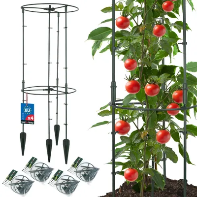 Image de KOTARBAU® Lot de 4 tuteurs modulaires ⌀35 x 80 cm, carrés, en plastique, pour plantes grimpantes et légumes ; brise-vue pour jardin et balcon