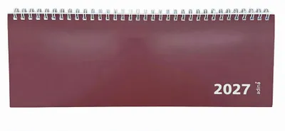 Produktbild von 2027 ADINA Tischquerkalender 1W/1S weinrot Kartondeckel 30x10cm