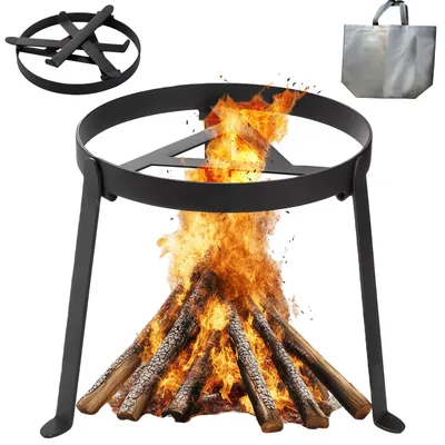 Produktbild von Pannenträger für Lagerfeuer, Grillrost für Feuerstelle, faltbarer Campinggrill, hitzebeständiges Grillgestell mit Stativ
