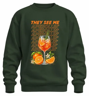 Immagine prodotto di Felpa con cappuccio "They See Me Aperollin'", ideale per aperitivi, con motivo "Spritz", colore arancione, taglia 3XL