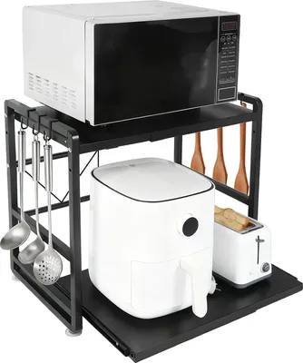 Produktbild von Küchenregal, höhenverstellbar, langlebiges Design, schwarz