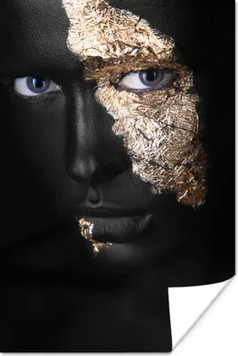 Produktbild von MuchoWow® Poster Frau - Gold - Schwarz und Gold 20x30 cm - Papierdruck