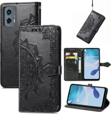 Produktbild von König Design Hülle kompatibel mit Kunstleder Handyhülle - Handy Case Schwarz