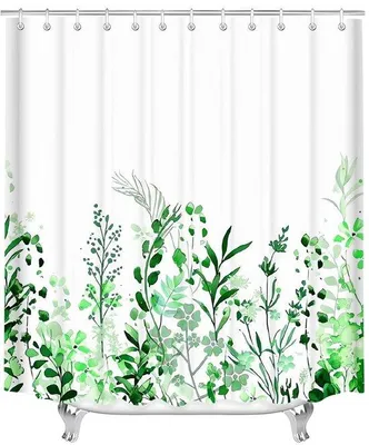 Obrázok produktu pre Sprchový záves so zelenými listami, 220 x 200 cm, polyester, vodotesný