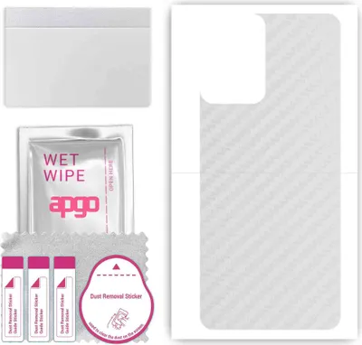 Produktbild von apgo Rückseite Schutzfolie, Skin, kompatibel mit Motorola Moto G04s, Hinten Displayschutzfolie aus Vinylfolie, kratzfest, einfache Montage - Transparenter Kohlenstoff