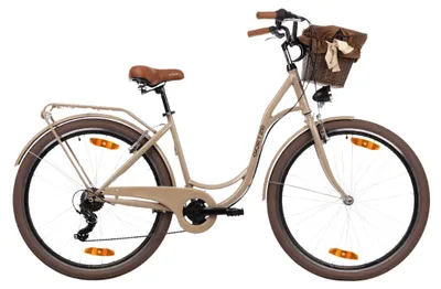 Zdjęcie produktu dla Rower miejski Goetze Mood 28" | Rama 18" z niskim przekrokiem | 7 biegów Shimano | Kosz rattanowy