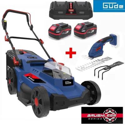 Produktbild von GÜDE Akku Rasenmäher RM 36/43 mit 2 x Akku 4.0 Ah, Gras + Strauchschere Ladegerät