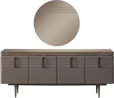 Produktbild von Sideboard Anrichte Grau Schrank Spiegel Kommode Holz Garnitur Kommode