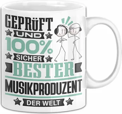 Produktbild von Musikproduzent Geschenk Lustiger Spruch für Musikproduzent Geschenkidee Bester Musikproduzent Der Welt (Weiß)