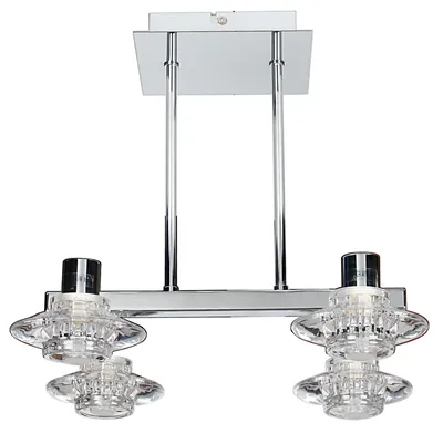 Zdjęcie produktu dla Lampa sufitowa kryształowe klosze Rastek chromowana-srebrna 4xG9x40W kryształ wym:30x35x33cm IP20 Candellux