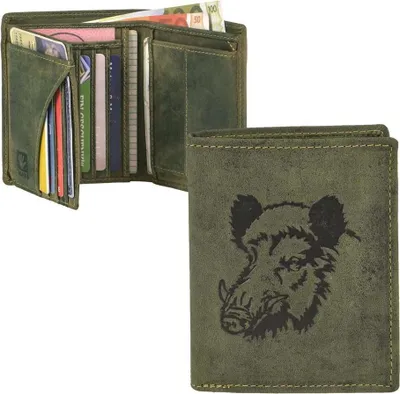 Immagine prodotto di Portafoglio in pelle vintage Greenburry 1701-Wild Boar, colore:Olive