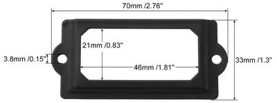 Produktbild von Metall-Etikettenhalter, 70x33mm, 20 Stš¹ck Dateikarten-Tag-Etikettenhalter-Rahmen fš¹r Bš¹ro-Bibliotheksschublade Schr?nke, Schwarz