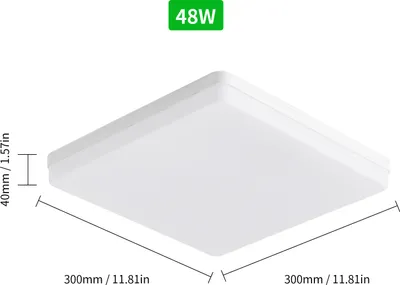 Obrázek produktu pro LED stropní svítidlo, zapuštěné, 48 W, čtvercové, pro kuchyň, ložnici, chodbu (6500–7000 K, bílé světlo)