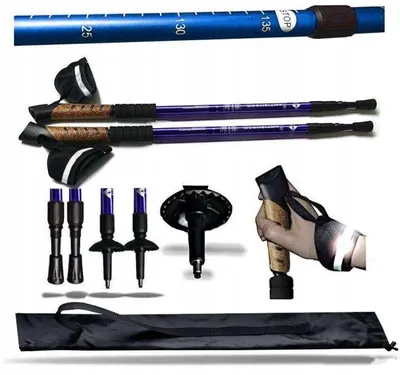 Nordic-Walking-Stöcke Hornhill mit Reflektoren, 66-135 cm, Antishock-System