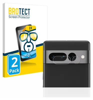A product shot of a phone camera lens protector and its packaging.