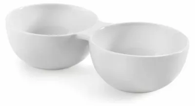 Immagine prodotto di Authentics Doppelschale Smart, Servierschale, Snackschale, Schüssel, Porzellan, Weiß, 20901