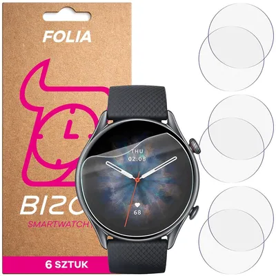 Produktbild von 6x Schutzfolie für den Bildschirm für Amazfit GTR 3 Pro, Bizon Watch HydroFlex