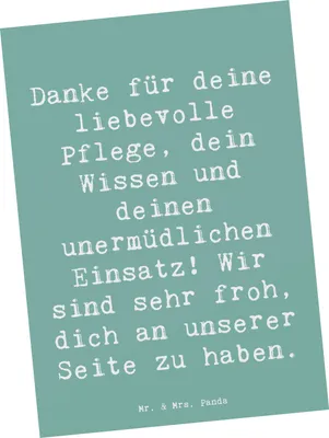 Produktbild von Mr. & Mrs. Panda Postkarte Spruch Dankbare Pflegekraft - Meeresbrise - Geschenk, Aufmerksamkeit, Pflegeberuf, Danke sagen, Postkarten, Wissen und Fürsorge, Grußkarte