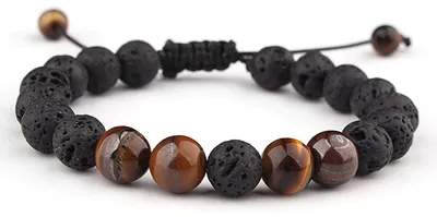 Produktbild von Leuchtbox Glücks-Armband Yoga Chakra Kettchen für Frauen und Männer Lavasteine V