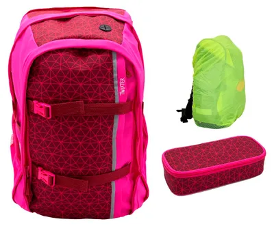 Produktbild von Undercover Schulrucksack Set 3tlg. TWIXTER Fancy Pink mit Schlamperbox und Regenschutz