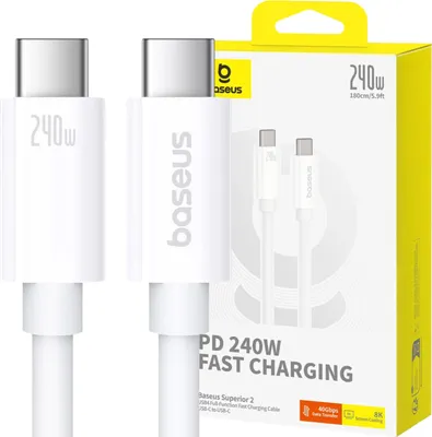 Image de Cable Usb-C Do Usb-C Baseus Superior 2 240W. 1,8M (Biały)
