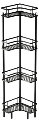 Image de Étagère d'angle, design métallique, rangement multifonctionnel, noir