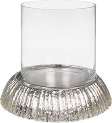 Image de Kaheku Photophore Morino nickelé, Ø 30 cm hauteur 28,5 cm aluminium verre clair 99990410