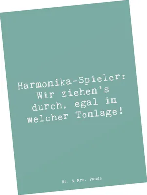 Produktbild von Mr. & Mrs. Panda Postkarte Spruch Harmonika Spieler - Meeresbrise - Geschenk, Instrument, Ansichtskarten, Grußkarte, Postkarten, Handzuginstrument, Musiker, Lernen, Musik