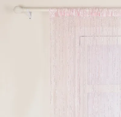 Productafbeelding van 2-delige set decoratieve gordijnen, 100x200 cm, roze. Gordijn met kralen, deurdecoratie, gordijn met franjes, geschikt voor balkon, insectenwerend