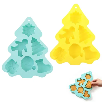 2er Set Silikonformen Weihnachtsbaum, 6 Motive, BPA-frei