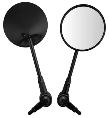 Image de Miroirs pour moto, conformes à la norme E9, 2 pièces, pivotables à 360°, filetage M10, adaptés pour scooters, cyclomoteurs, quads, motos tout-terrain. Forme ronde