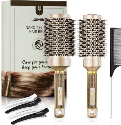 Produktbild von Wildschweinborsten Rundbürste Groß für Haarstyling und Volumen - 53 & 43 MM