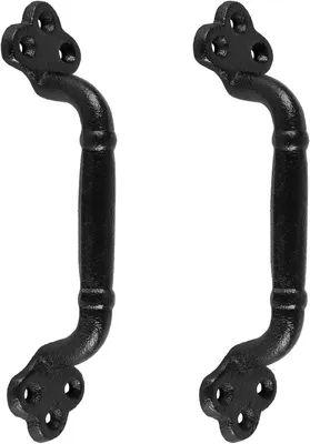 Image de Poignée de porte en fonte, 23 x 2 cm, noire, style vintage, pour placards de cuisine