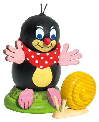 Produktbild von Drechslerei Kuhnert Deko Maulwurf - aus Holz - Otto - ca. 6 cm groß - Dekoration aus dem Erzgebirge