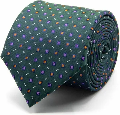 Produktbild von Herren Krawatte aus Seiden-Jacquard mit eingewebtem Muster in der Farbe Dunkelgrün