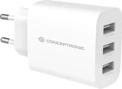 Produktbild von Conceptronic ALTHEA13W 3-Port 30W USB-Ladegerät, USB-A x 3, Drinnen, AC, 5 V, Weiß