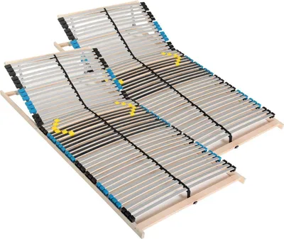 Obrázek produktu pro 7zónový lamelový rám 180x200, 42 lamel, Ergonomický lamelový rám - nastavitelná hlavová část, Vyrobeno v Německu, Lamelový rám a spodní rám z bukového dřeva, Nosnost 150 kg