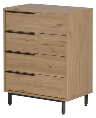 Produktbild von Lusevera - Kommode, 75x45x95h cm Eiche Braun, 4 Schubladen