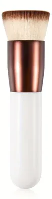 Obrázek produktu pro INF Flat Top Foundation Brush Soft Nylon Bristles ABS Handle Aluminum Ferrule Compact for Liquid BB Cream Bílý