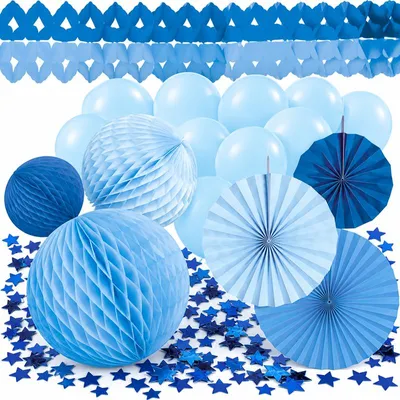 Produktbild von Hellblaue Party Deko Set Geburtstag Kindergeburtstag hellblau