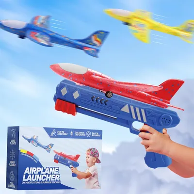 Zdjęcie produktu dla Bogenkönig 3er Set Flugzeug-Launcher Spielzeug: